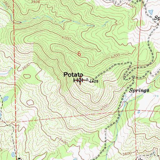 Topographic Map of Potato Hill, CA