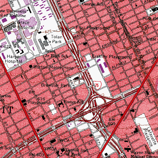 Topographic Map of Wheeler Center Historical Marker, MI