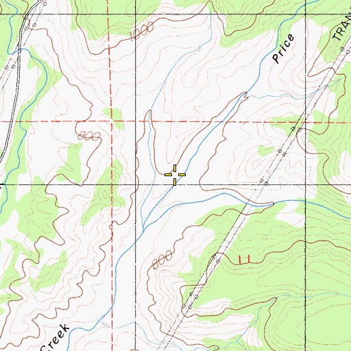 Topographic Map of Price Hollow, CA