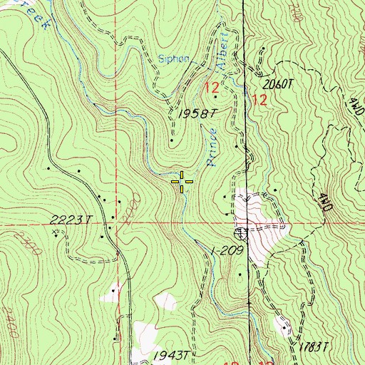 Topographic Map of Prince Albert Creek, CA