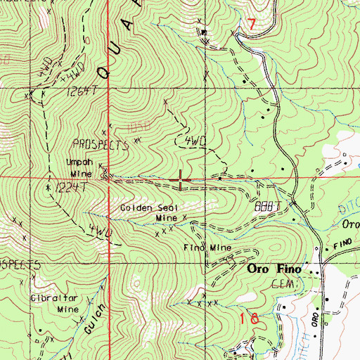 Topographic Map of Providence Mine, CA