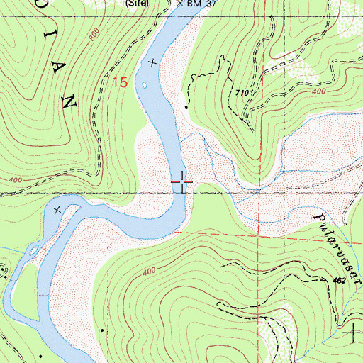 Topographic Map of Pularvasar Creek, CA