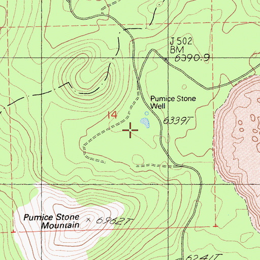 Topographic Map of Pumice Stone Well, CA