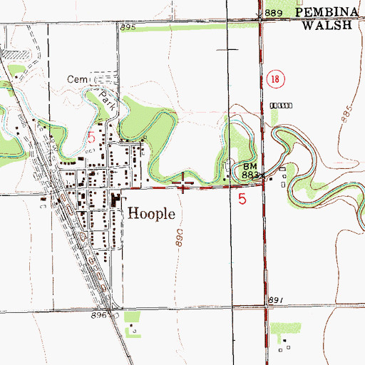 Topographic Map of Anderson Strip, ND