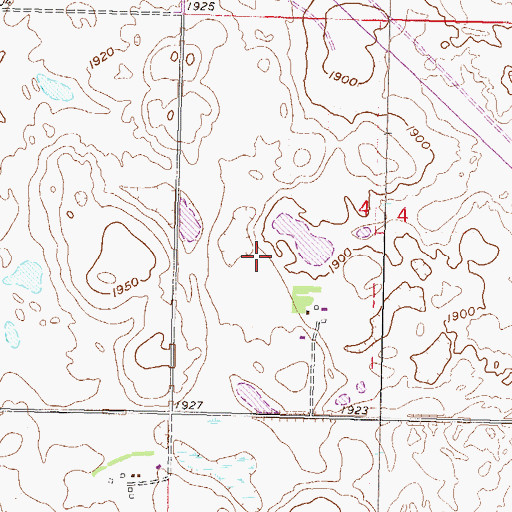 Topographic Map of Philbrick Private Airstrip, ND