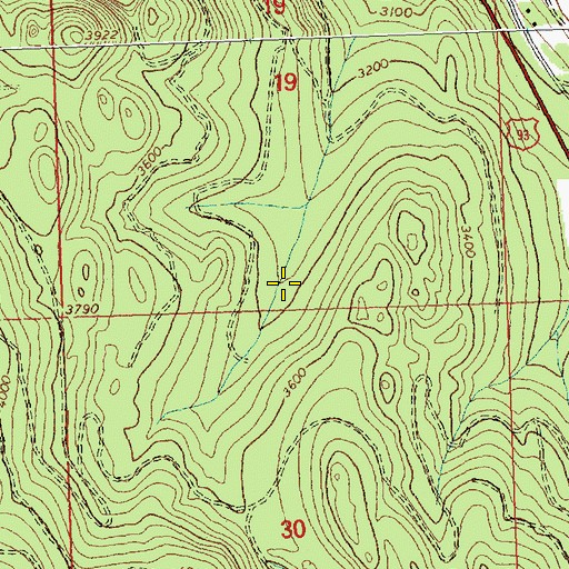 Topographic Map of Lakeside Airport, MT