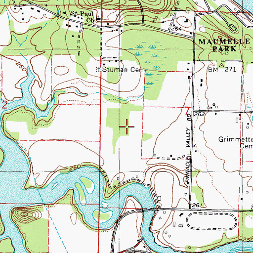 Topographic Map of Three Rivers Airport (historical), AR