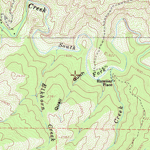 Topographic Map of Quail Gulch, CA