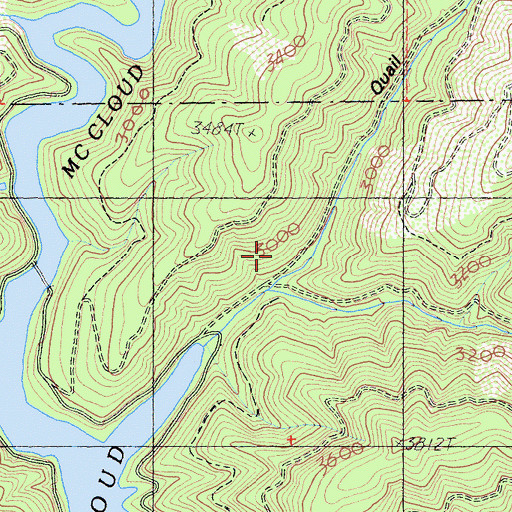 Topographic Map of Quail Gulch, CA