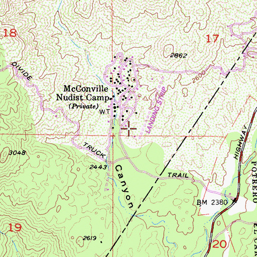 Topographic Map of Mc Conville Airstrip, CA
