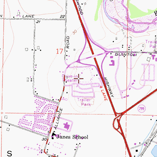 Topographic Map of Arcata Drive-In (historical), CA