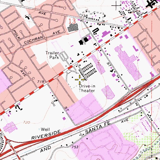 Topographic Map of Magnolia Drive-In (historical), CA