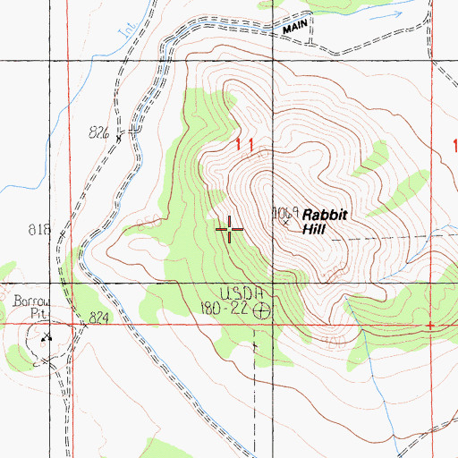 Topographic Map of Rabbit Hill, CA