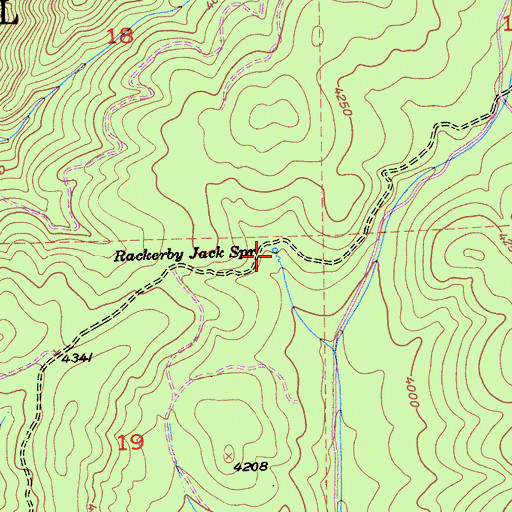 Topographic Map of Rackerby Jack Spring, CA