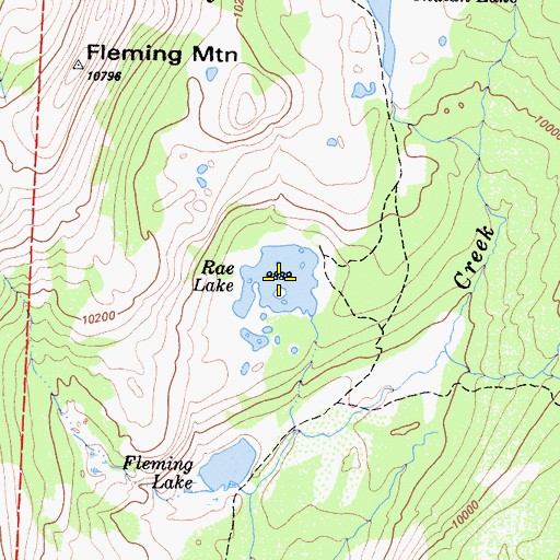 Topographic Map of Rae Lake, CA