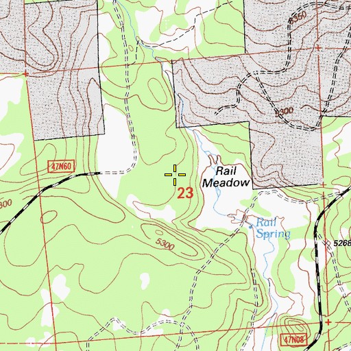 Topographic Map of Rail Meadow, CA