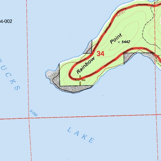 Topographic Map of Rainbow Point, CA