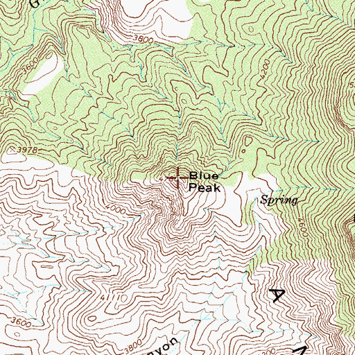 Topographic Map of Blue Peak, AZ