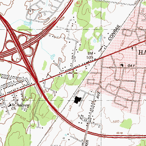 Topographic Map of Danner's Greenhouse, MD