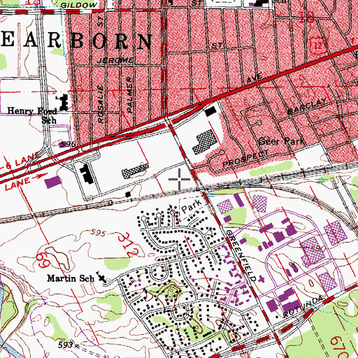 Topographic Map of King Boring Park, MI