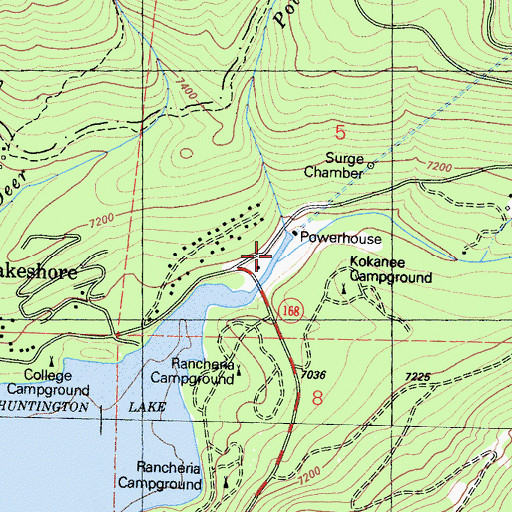 Topographic Map of Rancheria Creek, CA