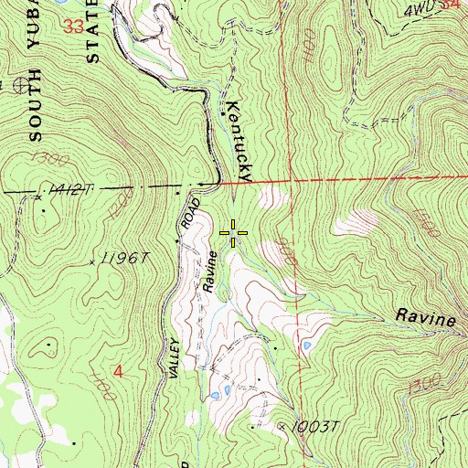 Topographic Map of Rapp Ravine, CA