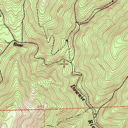Topographic Map of Rattlesnake Creek, CA