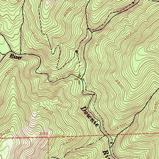 Topographic Map of Rattlesnake Creek, CA