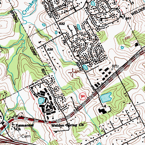 Topographic Map of Francis Howell Middle School, MO