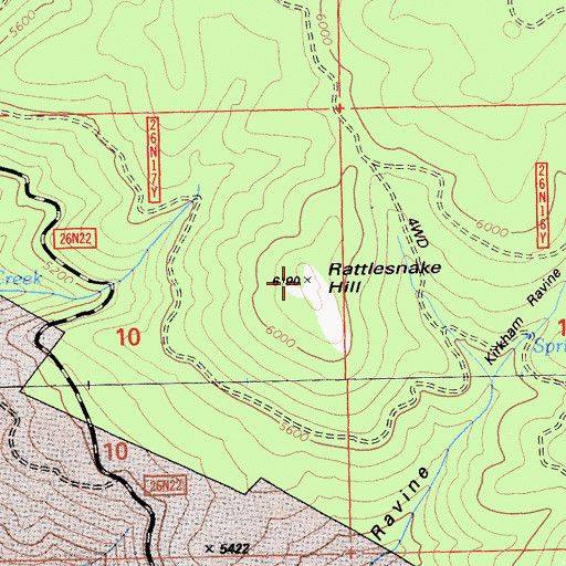 Topographic Map of Rattlesnake Hill, CA
