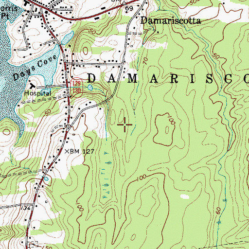Topographic Map of Damariscotta Census Designated Place, ME
