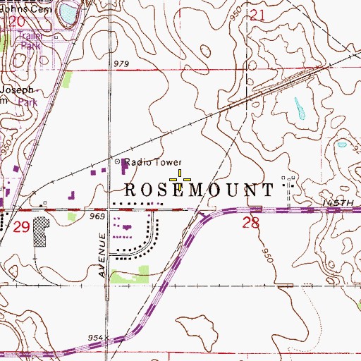 Topographic Map of Rosemount Township (historical), MN