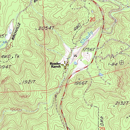Topographic Map of Reader Ranch, CA