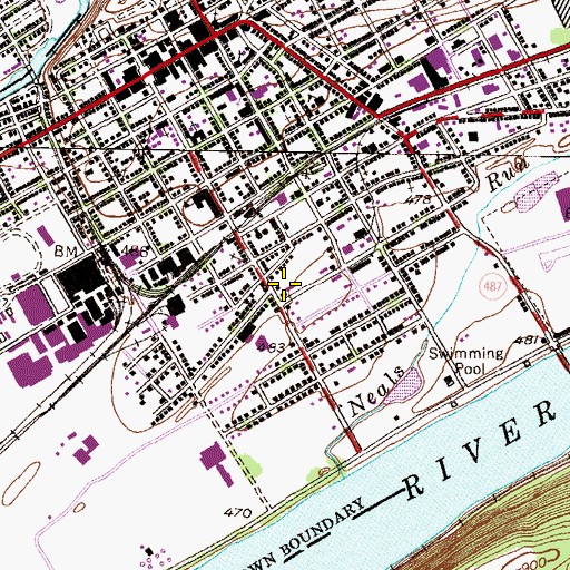 Topographic Map of Bloomsburg Fire Department Station 10, PA