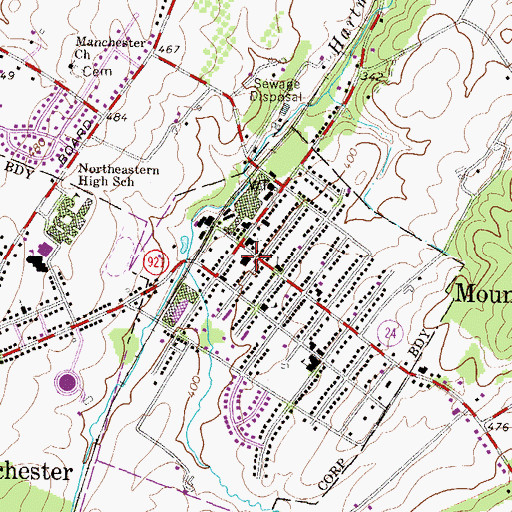 Topographic Map of Eagle Fire Company 1 Station 22, PA