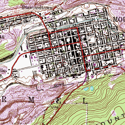 Topographic Map of American Hose and Chemical Fire Company Station 1, PA