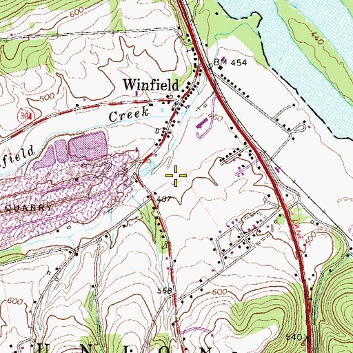 Topographic Map of Union Township Fire Company, PA