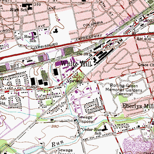 Topographic Map of Lower Allen Township Fire Department Station 12 - 1, PA