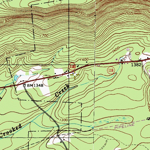 Topographic Map of Fairmount Township Volunteer Fire and Ambulance, PA