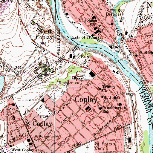 Topographic Map of Coplay Fire Company Station 5, PA