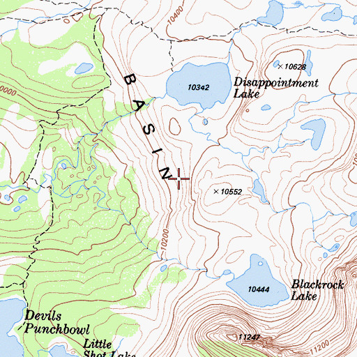 Topographic Map of Red Mountain Basin, CA