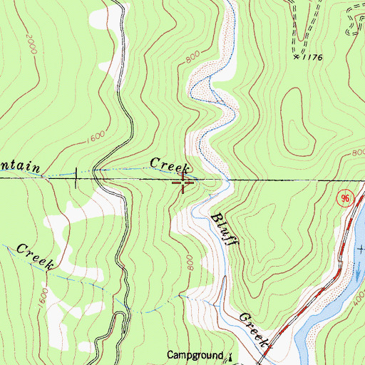 Topographic Map of Red Mountain Creek, CA