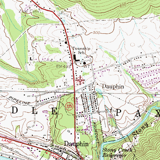 Topographic Map of Dauphin - Middle Paxton Fire Company 1 Station 38, PA