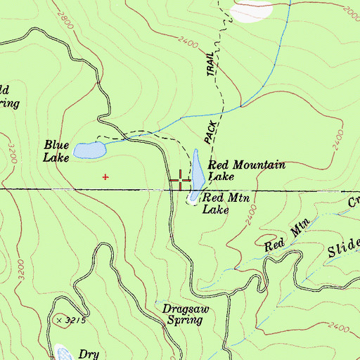 Topographic Map of Red Mountain Lake, CA