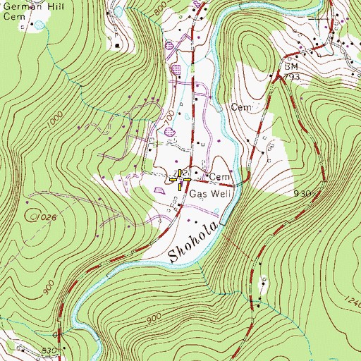 Topographic Map of Shohola Volunteer Fire and Rescue Company 1 Main Station, PA