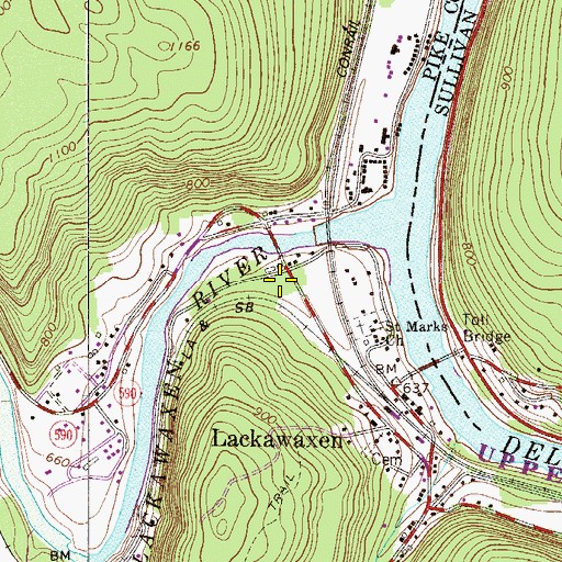 Topographic Map of Lackawaxen Township Volunteer Fire Department, PA