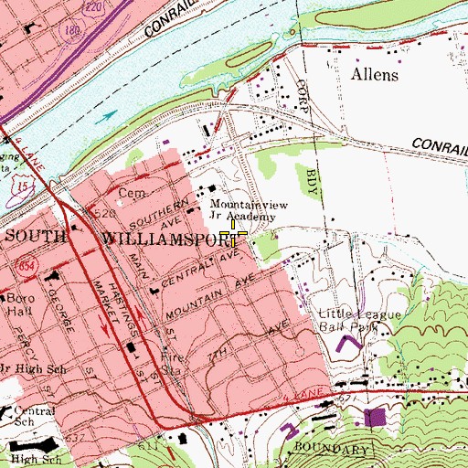 Topographic Map of Pennsylvania Department of Conservation and Natural Resources District 12 Tiadaghton Forest, PA