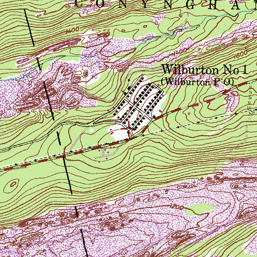 Topographic Map of Wilburton Hose Company 1, PA