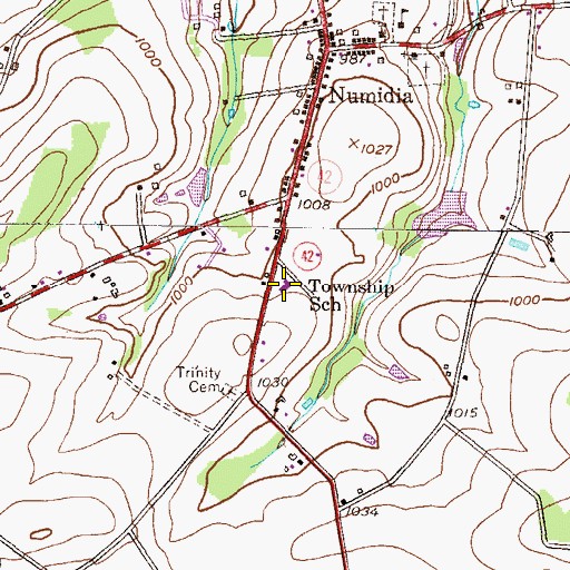 Topographic Map of Valley Chemical Fire Company Station 270, PA