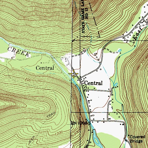 Topographic Map of North Mountain Volunteer Fire Company Station 260, PA